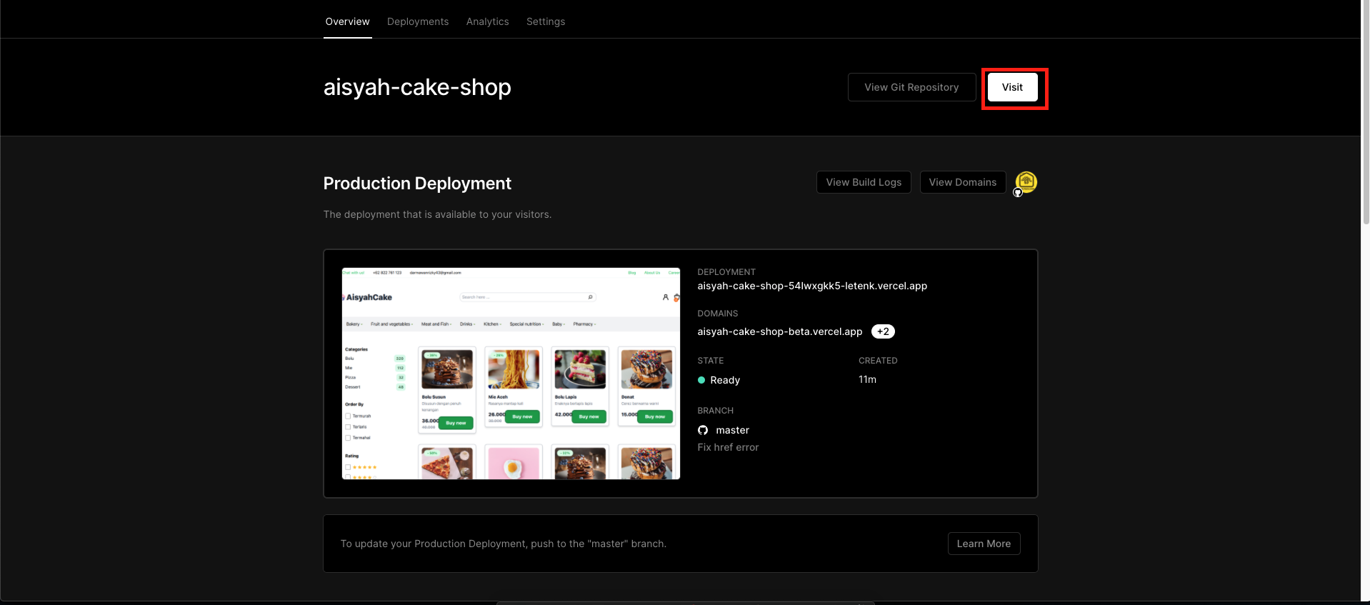 Page overview project