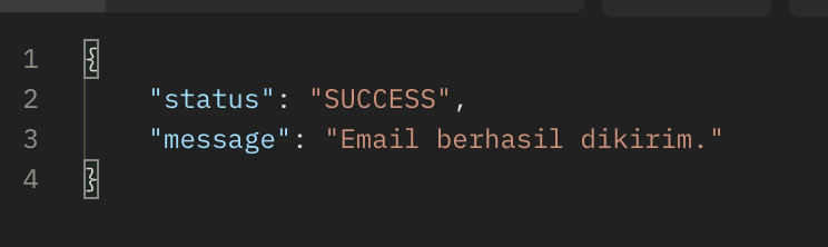 Success send email postman